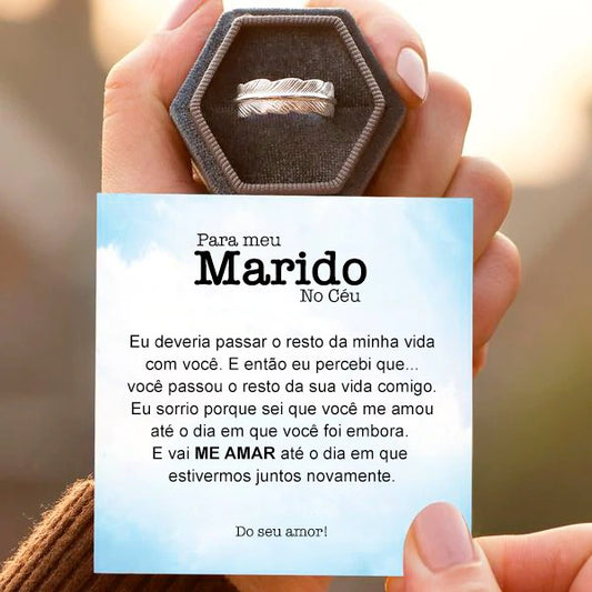 Anel Pena de Anjo - Para Meu Marido no Céu - Faça uma homenagem ao Amor da sua Vida